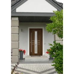 SplenDoor Premium-Haustür Passivedoor Lund RC2 energiesparend einbruchsicher nussbaum 110 x 210 cm links