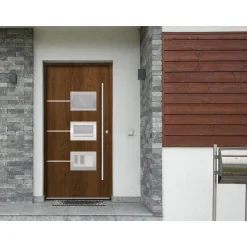 SplenDoor Premium-Haustür Passivedoor Bergen energiesparend nussbaum 100 x 200 cm rechts