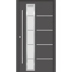 SplenDoor Premium-Haustür Passivedoor Uppsala energiesparend anthrazit 100 x 210 cm links