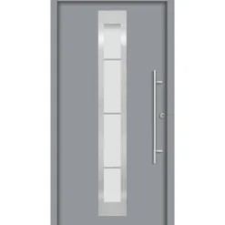 SplenDoor Premium-Haustür Passivedoor Malmo RC2 energiesparend einbruchsicher grau 110 x 210 cm rechts