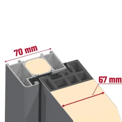 SplenDoor Premium-Haustür Passivedoor Malmo RC2 energiesparend einbruchsicher anthrazit 100 x 200 cm links