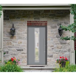 SplenDoor Premium-Haustür Passivedoor Malmo RC2 energiesparend einbruchsicher grau 100 x 200 cm rechts