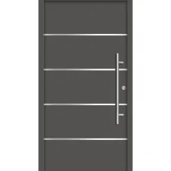 SplenDoor Premium-Haustür Passivedoor Visby RC2 energiesparend einbruchsicher anthrazit 100 x 210 cm rechts
