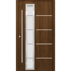 SplenDoor Premium-Haustür Passivedoor Uppsala energiesparend nussbaum 110 x 210 cm links