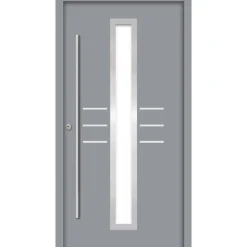 SplenDoor Premium-Haustür Passivedoor Lund RC2 energiesparend einbruchsicher grau 100 x 200 cm links