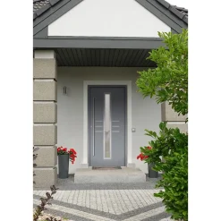 SplenDoor Premium-Haustür Passivedoor Lund RC2 energiesparend einbruchsicher grau 100 x 200 cm links