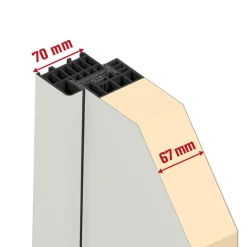 SplenDoor Sicherheits-Nebeneingangstuer NS3 RC2 98x198 Weiss rechts