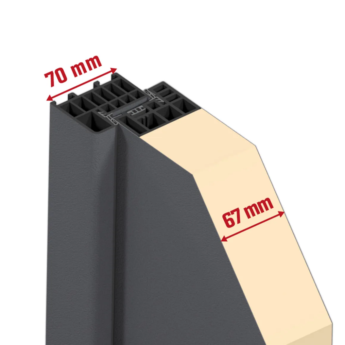 SplenDoor Sicherheits-Nebeneingangstuer NS4 RC2 98x198 Anthrazit rechts