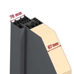 SplenDoor Sicherheits-Nebeneingangstuer NS4 RC2 98x198 Anthrazit links