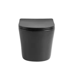 Spülrandloses Wand-WC-Set Nakia schwarz-matt