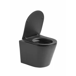 Spülrandloses Wand-WC-Set Nakia schwarz-matt
