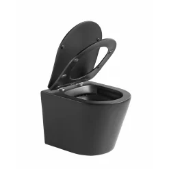 Spülrandloses Wand-WC-Set Nakia schwarz-matt