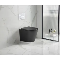 Spülrandloses Wand-WC-Set Nakia schwarz-matt