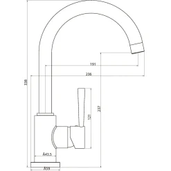 Spültischarmatur Cornwall Niederdruck Edelstahloptik