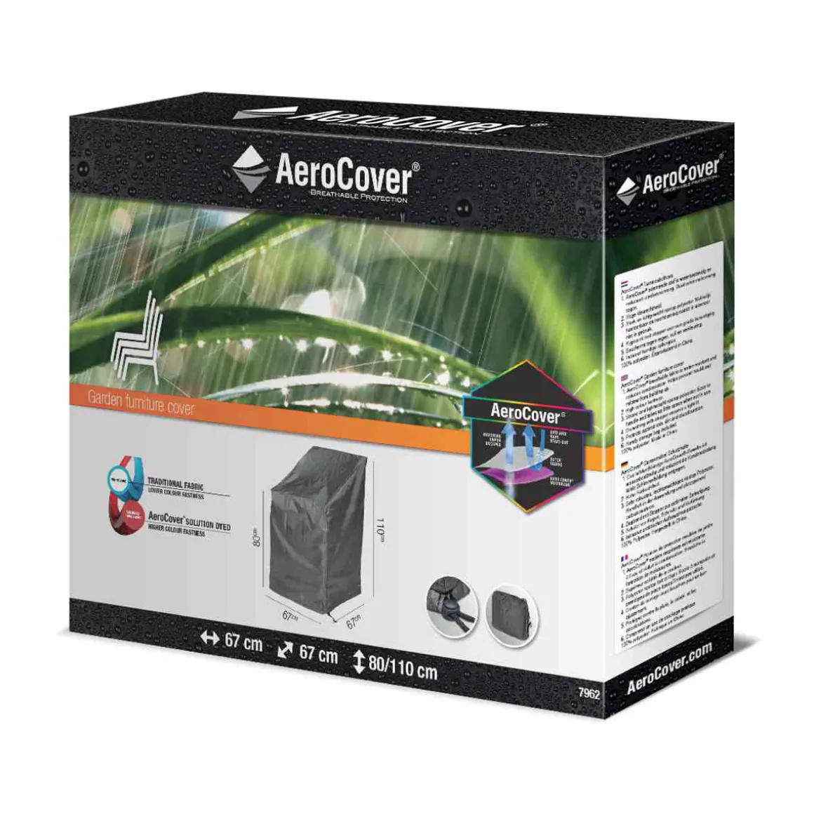 Stapelstuhlhülle AeroCover 67 x 67 x 80/110 cm atmungsaktiv