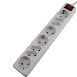 Steckdosenleiste 1,4 m 8-fach mit Schalter weiß