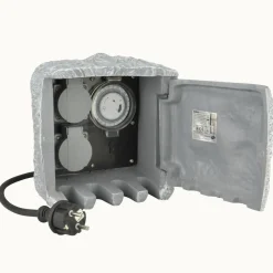 Steckdosenverteiler für Außen mit Zeitschaltuhr Steinoptik