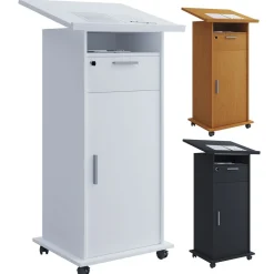 Stehpult Meeta mit Tür braun