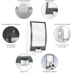 Steinel Sensor-Außenleuchte L 22 S anthrazit