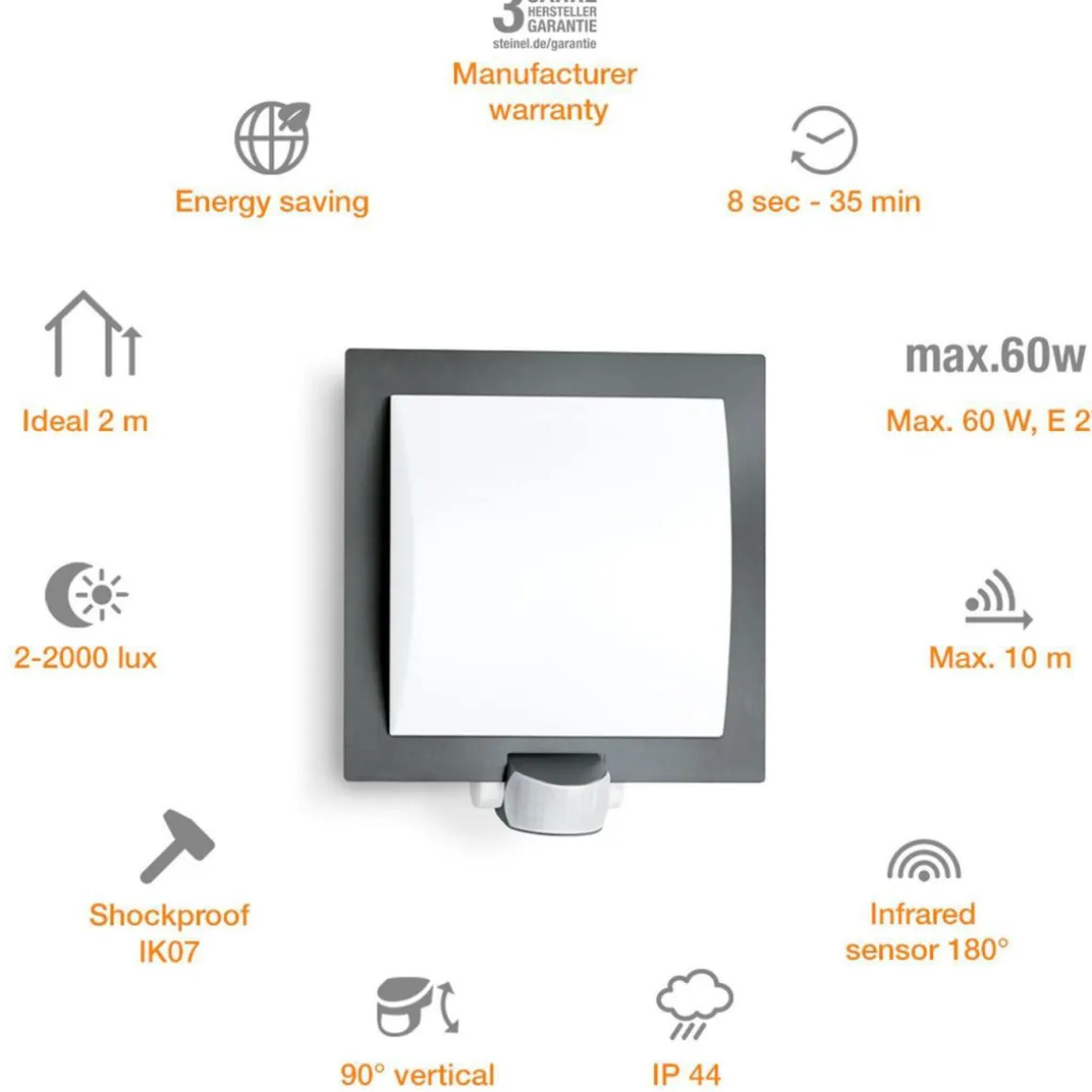 Steinel Sensor-Außenleuchte L 20 S anthrazit