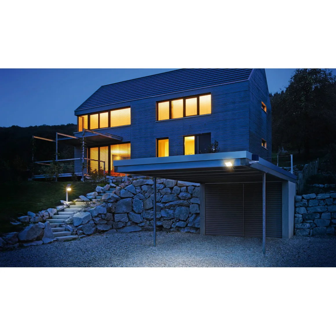 Steinel Solar Aussenleuchte XSolar L-S mit Bewegungsmelder silber