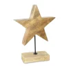 Stern zum Stellen natur Metall/Holz 27,5 x 20 x 5 cm