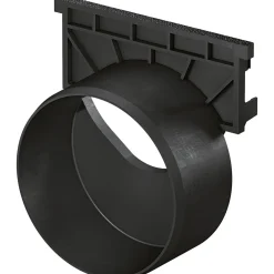 Stirnwand mit Stutzen schwarz