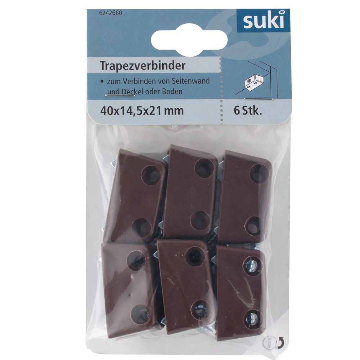 Suki Trapezverbinder braun 6 Stück