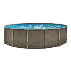 Summer Waves Active Frame Pool 457x457x107cm Rattan Braun