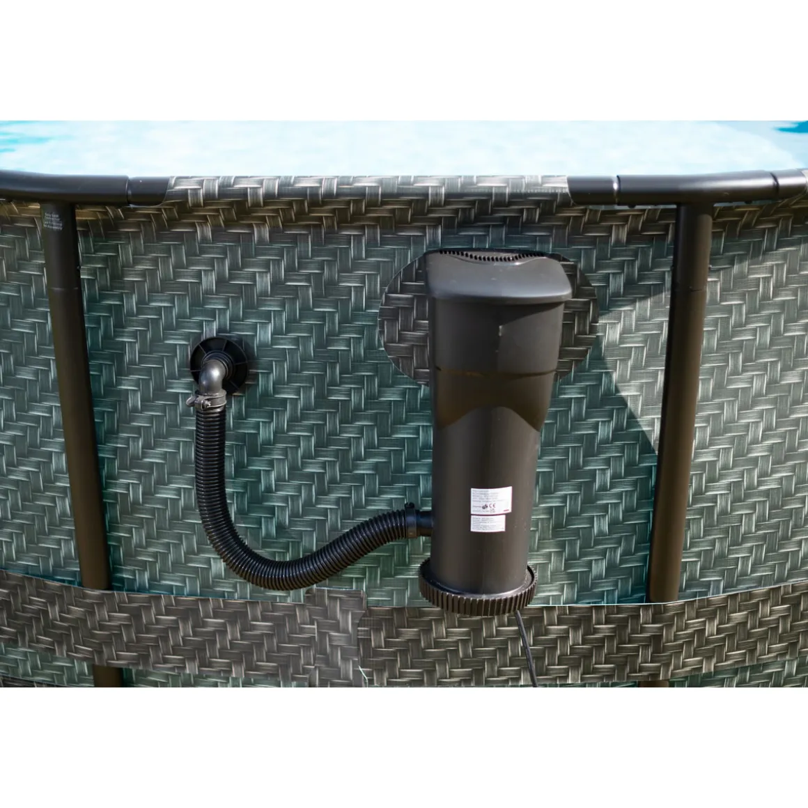 Summer Waves Elite Frame Pool 488x488x122cm Rattan Grau