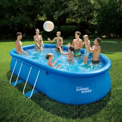 Summer Waves Quick Frame Pool 549x305x107cm Blau