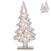 Tanne auf Stand mit LED 2er-Set 40cm Holz creme weiss