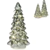 Tannenbaum mit LED 24cm Glas metallic grün