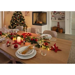 Teller mit 4 Kerzenhaltern Metall 26 x 3 x 26 cm rot