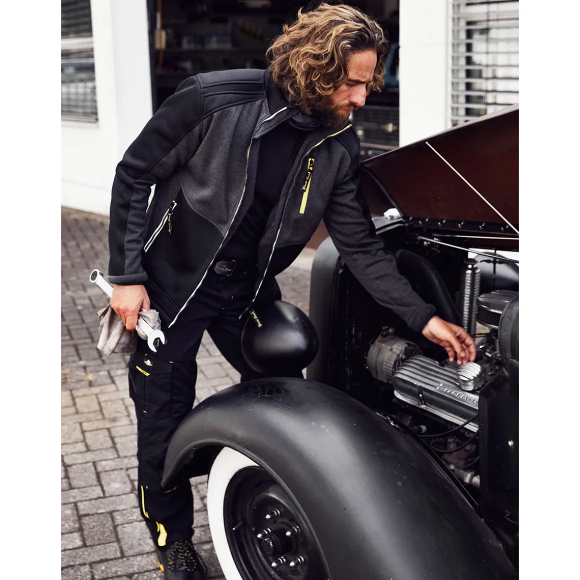 Terrax Workwear Arbeitshose schwarz gelb Gr. 54