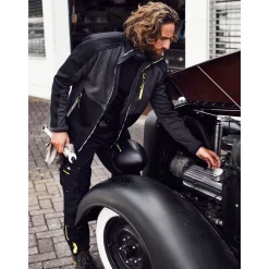 Terrax Workwear Herren-Strickfleecejacke schwarz/gelb Größe M