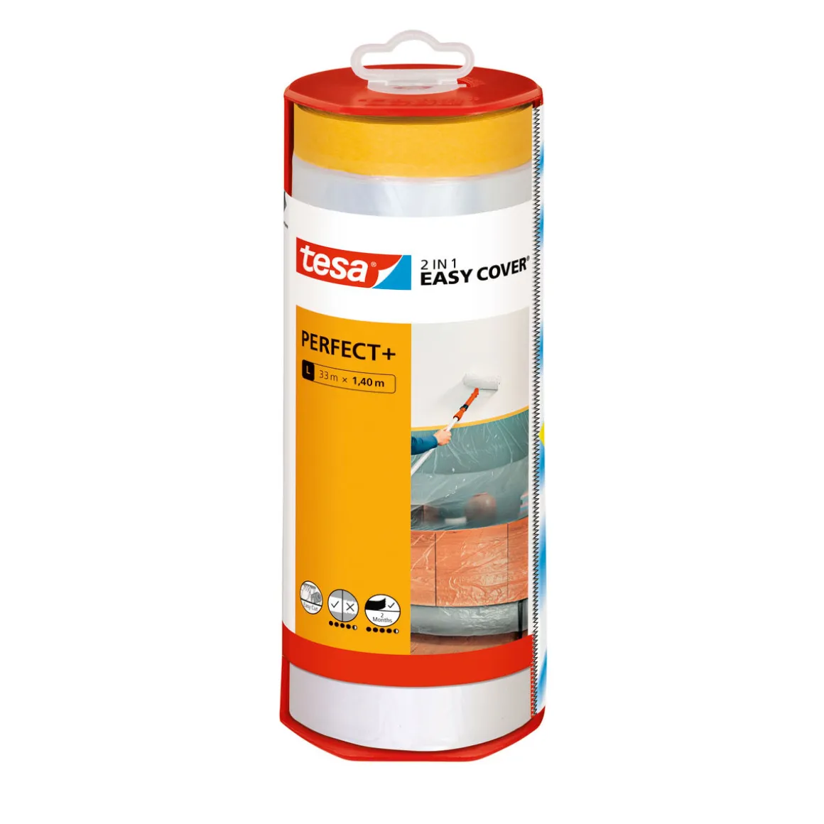 Tesa Malerband Easy Cover Perfect+ Spender und Refill 33 x 1,4 m