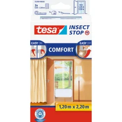 Tesa Fliegengitter Comfort für Türen weiß 2 x 2,20m mit Klettband