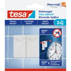 Tesa Klebenagel für Fliesen 2 Stück Traglast 2 x 2 Kg