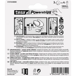 Tesa Powerstrips Haken Small rund chrom 3 Stück
