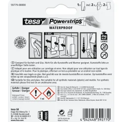 Tesa Powerstrips Waterproof Haken Large Metall rechteckig