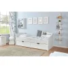 Ticaa Einzelbett Leni Kiefer weiß mit 2er Schubkästen 100 x 200 cm