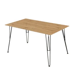 Tisch „Tacona“, Metall, Eiche Artisan