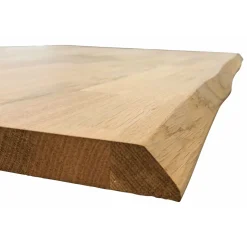 Tischpl Eiche 2 Laengsk Baumkante roh gezinkt 1600 x 800 x 26 mm