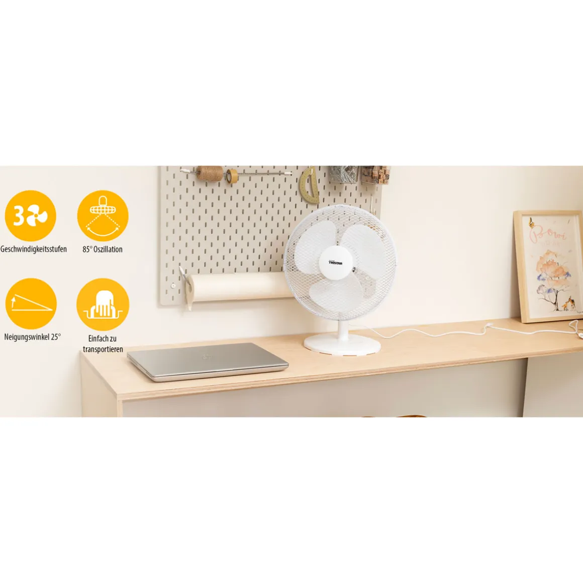 Tischventilator ⌀ 30 cm weiß