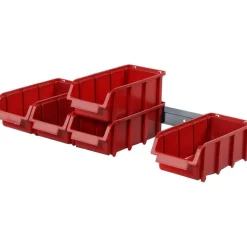 Tood Sichtlagerkasten-Set Visus 2 L 50 x 21 x 7,5 cm rot 6-teilig