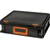 Tood Systemkoffer Newbox PC 10 stapelbar 34 x 30 x 13,3 cm schwarz-orange