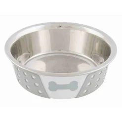 Trixie Edelstahl Napf mit Silikon 400 ml 14 cm weiß/grau