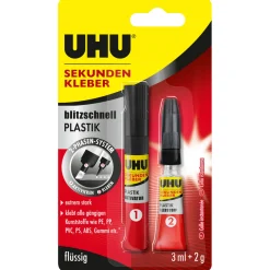 UHU Sekundenkleber Plastik 2 g und 3 ml