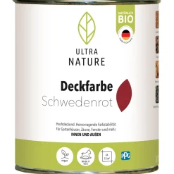 Ultra Nature Deckfarbe Schwedenrot 0,75 L